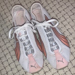 White womens puma sneakers